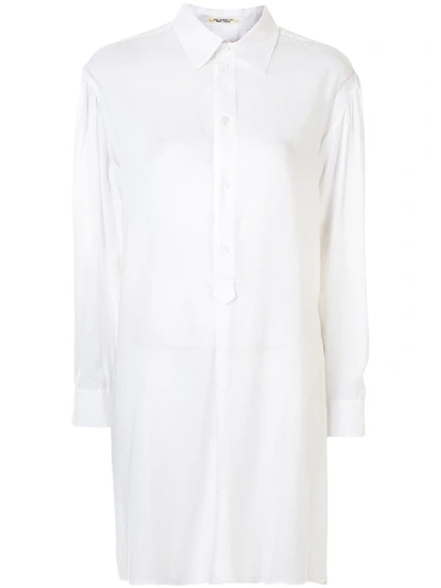 Yohji Yamamoto Oversize Tunic Blouse In White