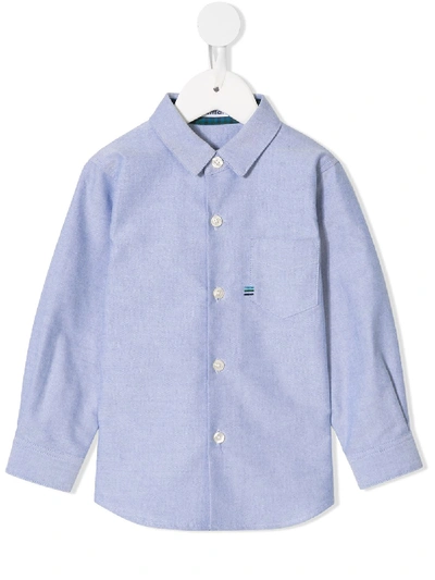 Familiar Kids' Button Down Shirt In Blue