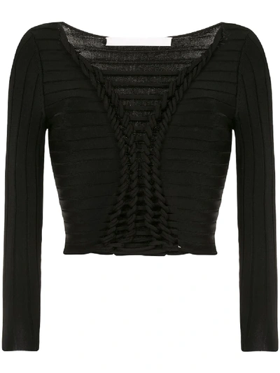 Dion Lee Cocoon Corset Sweater In Black