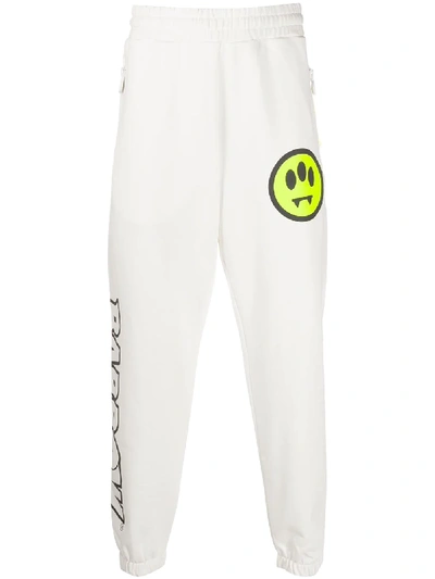 Barrow Elasticated Cotton Track Trousers In White