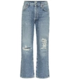Citizen Of Humanity Distressed-effect Mid-rise Cropped Jeans In Blue
