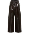 BOTTEGA VENETA HIGH-RISE WIDE-LEG LEATHER trousers,P00487808