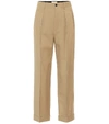 SAINT LAURENT HIGH-RISE WOOL GABARDINE PANTS,P00489694