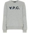 Apc A.p.c. Sweatshirt Crew-neck Logo Print Clothing In Grey
