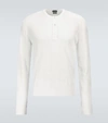 TOM FORD LONG-SLEEVED RIBBED HENLEY T-SHIRT,P00490851