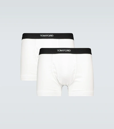 Tom Ford Men's 2-pack Solid Jersey Boxer Briefs In White