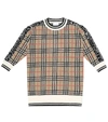 BURBERRY CHECKED MERINO WOOL DRESS,P00486047