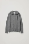 COS RECYCLED CASHMERE HOODIE WITH CARDIGAN PANEL,0919260003