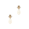 GUCCI GOLD-TONE BEE AND FAUX PEARL DROP EARRINGS,3897308