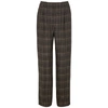 VINCE BROWN PLAID STRAIGHT-LEG TROUSERS,3898603