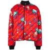 PLAN C FLORAL-PRINT QUILTED SATIN BOMBER JACKET,3898685