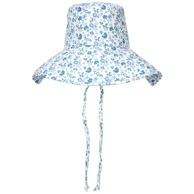 Lack Of Color Holiday Floral-print Cotton Bucket Hat In Blue