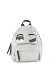Chiara Ferragni Glitter Backpack With Eyes Flirting Embroidery In Silver