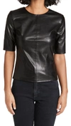 ENZA COSTA VEGAN LEATHER CREW TOP