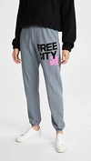 Freecity Large Logo Sweatpants In Grey Art