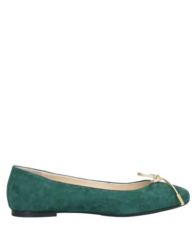 Anna Baiguera Ballet Flats In Emerald Green