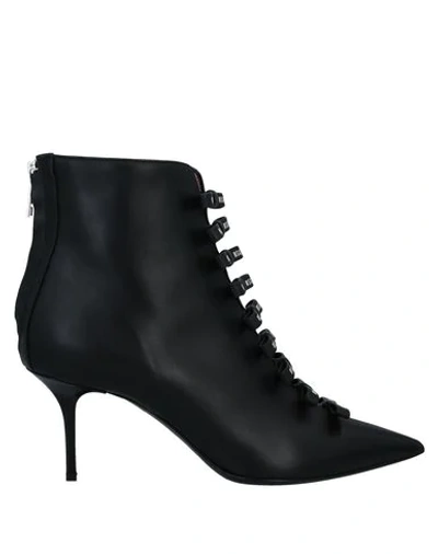 Msgm Ankle Boots Leather In Black