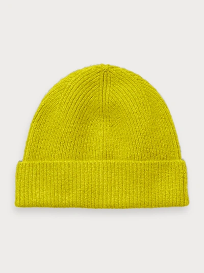 Scotch & Soda Classic Rib-knit Stretch Beanie In Yellow