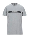 NAPAPIJRI NAPAPIJRI MAN T-SHIRT LIGHT GREY SIZE XS COTTON, POLYESTER