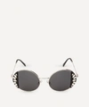 MIU MIU ROUND CRYSTAL NOIR SUNGLASSES,000703420