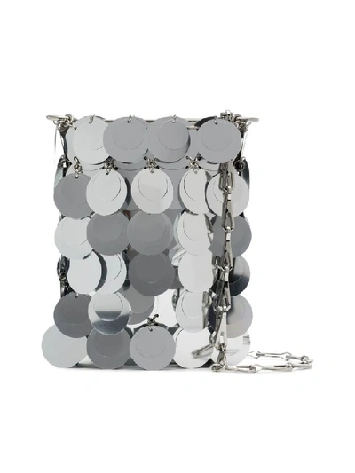 Rabanne Sac Soir Sparkle Mini Pochette In Silver