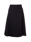 LOEWE LOEWE WOMEN'S BLACK WOOL SKIRT,S2105160PO1100 38