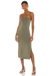 Enza Costa X Revolve Strappy Side Slit Dress In Military