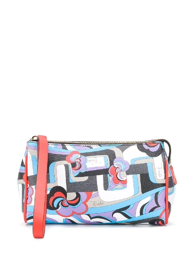 Emilio Pucci X Koché Abstract-print Make-up Case In Blue