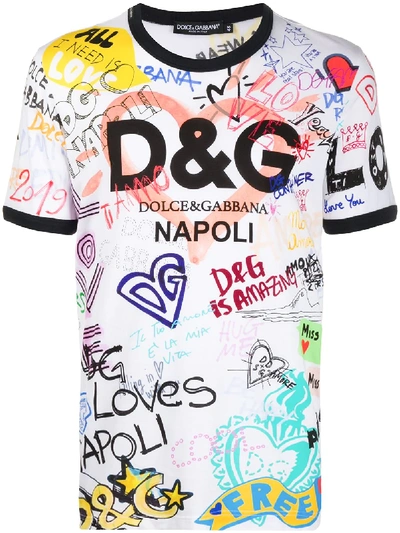 Dolce & Gabbana Doodle Logo-print T-shirt | ModeSens
