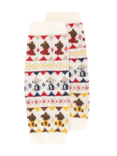 Familiar Babies' Jacquard Knit Ankle Warmers In White