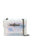 Kurt Geiger Chelsea Iridescent Croc-effect Shoulder Bag In Silver