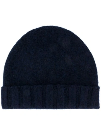 Drumohr Turn-up Beanie Hat In Blue