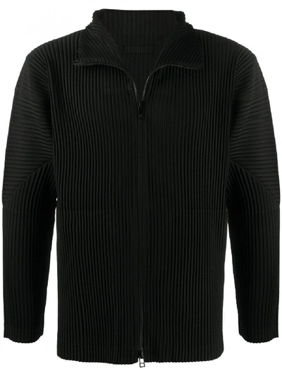 Issey Miyake Zipped Cardigan In Nero