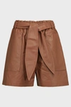 MUNTHE Meanwhile Belted Leather Shorts,857249