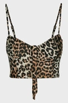 GANNI Leopard-Print Bikini Top,851648
