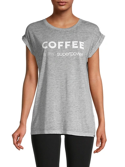 Marc New York Dolman-sleeve Slogan T-shirt In Grey