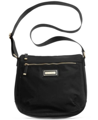 Calvin Klein Nylon Belfast Messenger In Black/gold