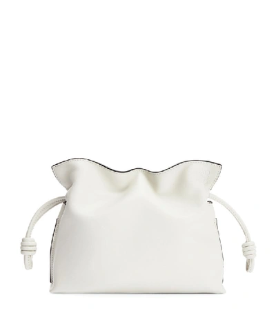 Loewe Womens Soft White Flamenco Mini Leather Clutch Bag