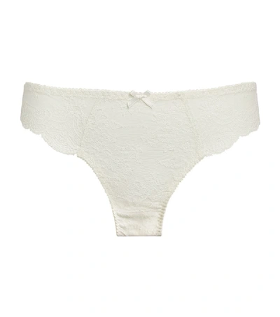 Aubade Toujours Mid-rise Stretch-lace Tanga Briefs In Opale