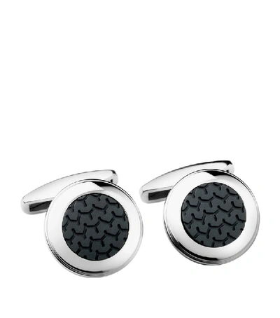 Chopard Stainless Steel And Rubber Classic Racing Cufflinks In Silver