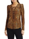 GENERATION LOVE MANDY LEOPARD PRINT LACE-UP TOP,0400012954485