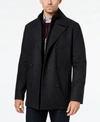 KENNETH COLE MEN'S BIG & TALL DOUBLE BREASTED PEA COAT WITH BIB