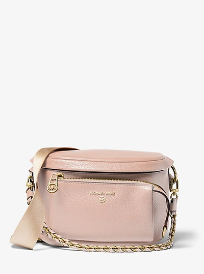 Michael Kors Slater Medium Pebbled Leather Sling Pack In Pink