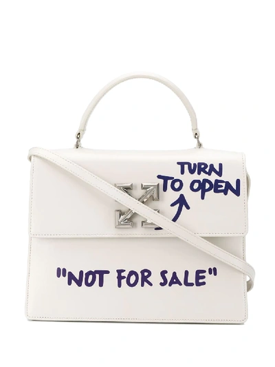 Off-white Quote-print Jitney 2.8 Crossbody Bag In Neutrals