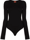 Alix Nyc Pearson Button-embellished Jersey Bodysuit In Black