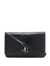 JIMMY CHOO MINI PALACE CROC-EFFECT CROSSBODY BAG