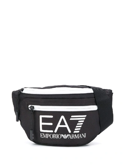 Ea7 Printed Logo Belt Bag In Black