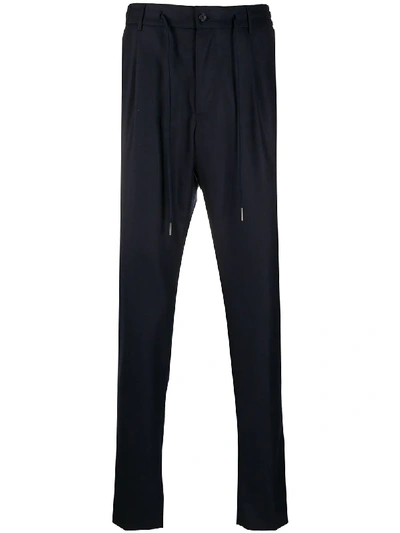 Tagliatore Straight-leg Drawstring Trousers In Blue