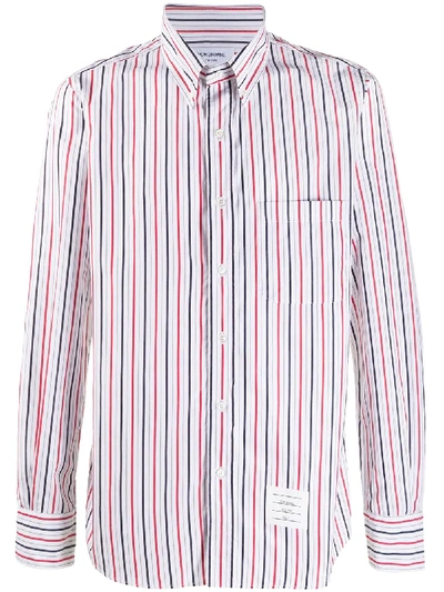 Thom Browne Striped Cotton-poplin Shirt In White