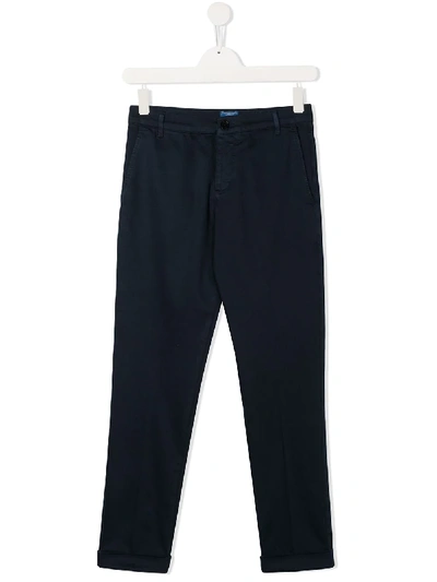 Fay Teen Straight-leg Chino Trousers In Blu